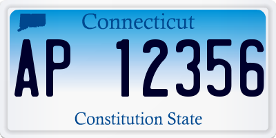 CT license plate AP12356