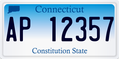 CT license plate AP12357
