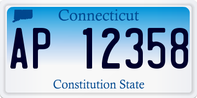 CT license plate AP12358