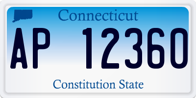 CT license plate AP12360