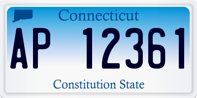 CT license plate AP12361