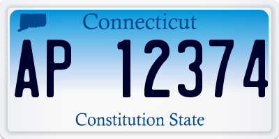 CT license plate AP12374