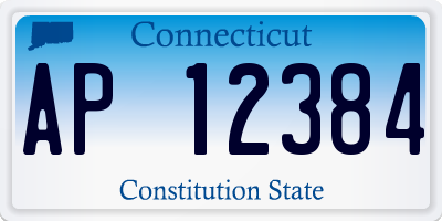 CT license plate AP12384