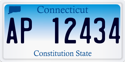 CT license plate AP12434