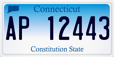 CT license plate AP12443