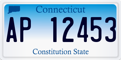 CT license plate AP12453