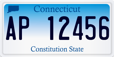 CT license plate AP12456