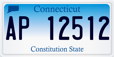 CT license plate AP12512