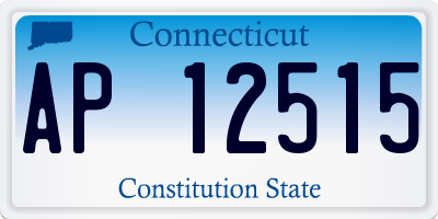 CT license plate AP12515