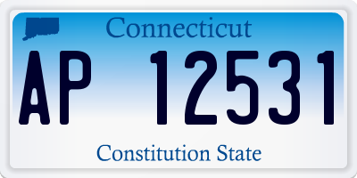 CT license plate AP12531