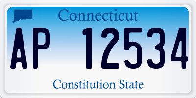 CT license plate AP12534
