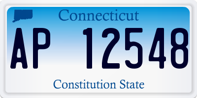 CT license plate AP12548