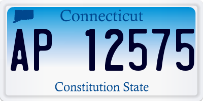 CT license plate AP12575