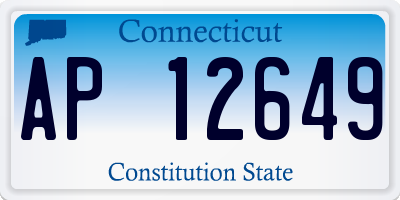 CT license plate AP12649