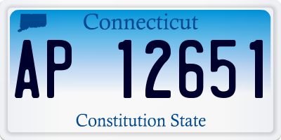 CT license plate AP12651