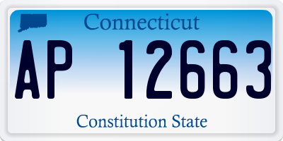 CT license plate AP12663