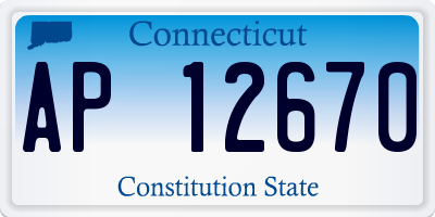 CT license plate AP12670