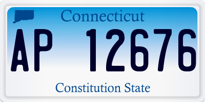CT license plate AP12676