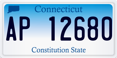 CT license plate AP12680