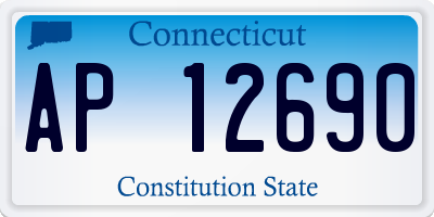 CT license plate AP12690