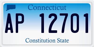 CT license plate AP12701