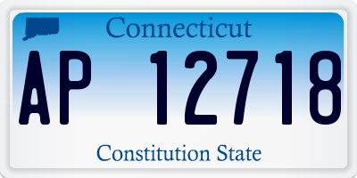 CT license plate AP12718
