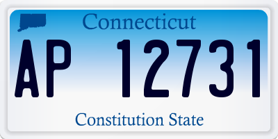 CT license plate AP12731