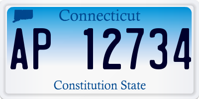 CT license plate AP12734