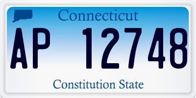 CT license plate AP12748