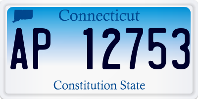 CT license plate AP12753