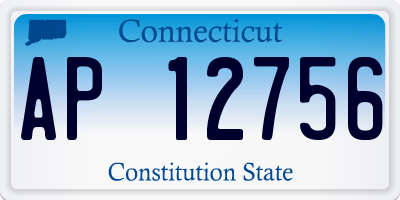 CT license plate AP12756