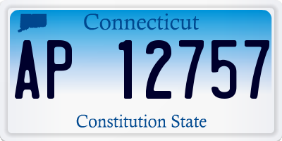 CT license plate AP12757