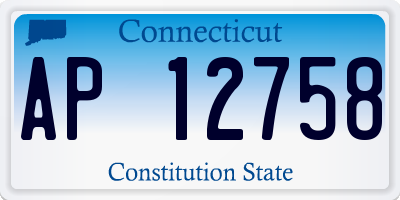 CT license plate AP12758