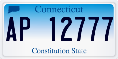CT license plate AP12777