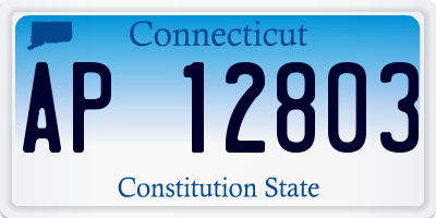 CT license plate AP12803