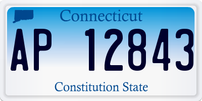 CT license plate AP12843
