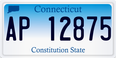 CT license plate AP12875