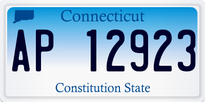 CT license plate AP12923