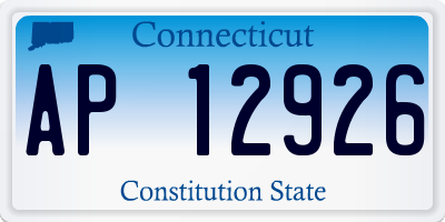 CT license plate AP12926