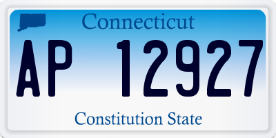 CT license plate AP12927