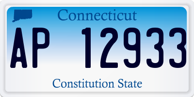 CT license plate AP12933