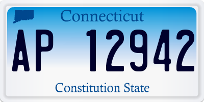 CT license plate AP12942