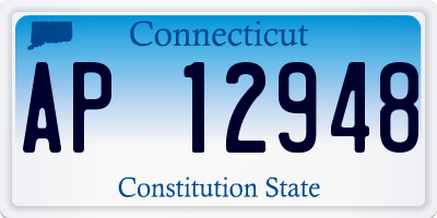 CT license plate AP12948