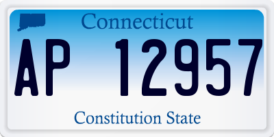 CT license plate AP12957