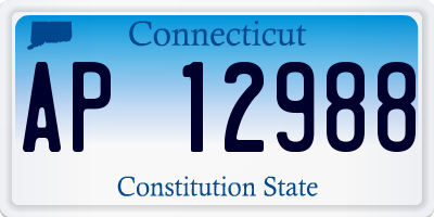 CT license plate AP12988