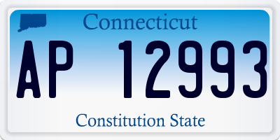 CT license plate AP12993