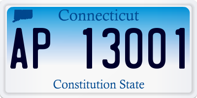 CT license plate AP13001