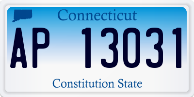CT license plate AP13031