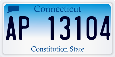 CT license plate AP13104
