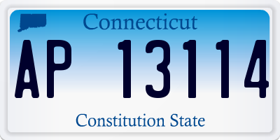 CT license plate AP13114
